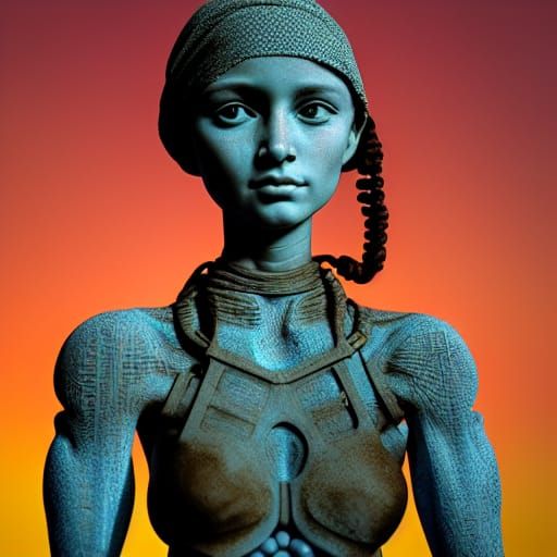 Hyperrealistic Portrait of Afghan Girl in Digital Art Style