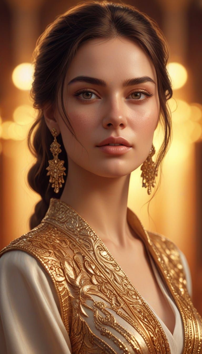 Elegant Woman in Golden Hour