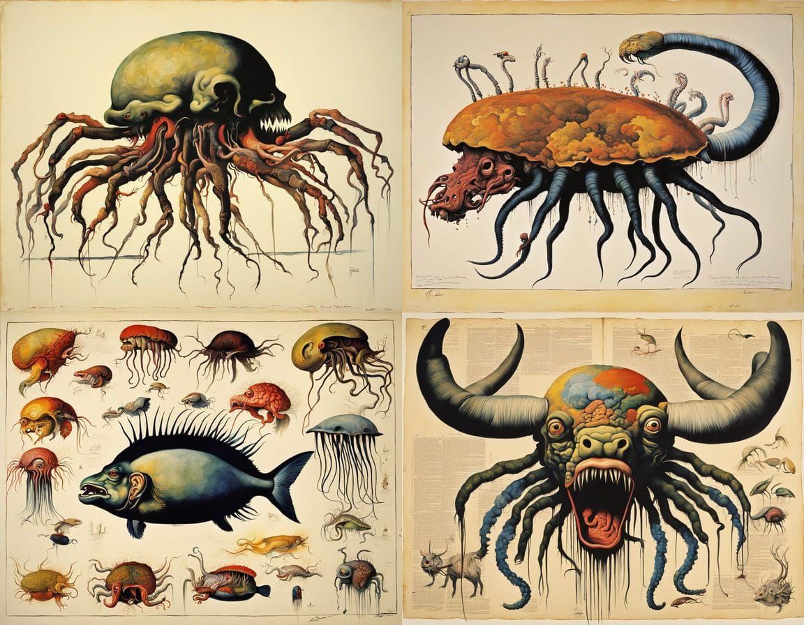 Horrific Mutant Creature in Surreal Spanish Art Style