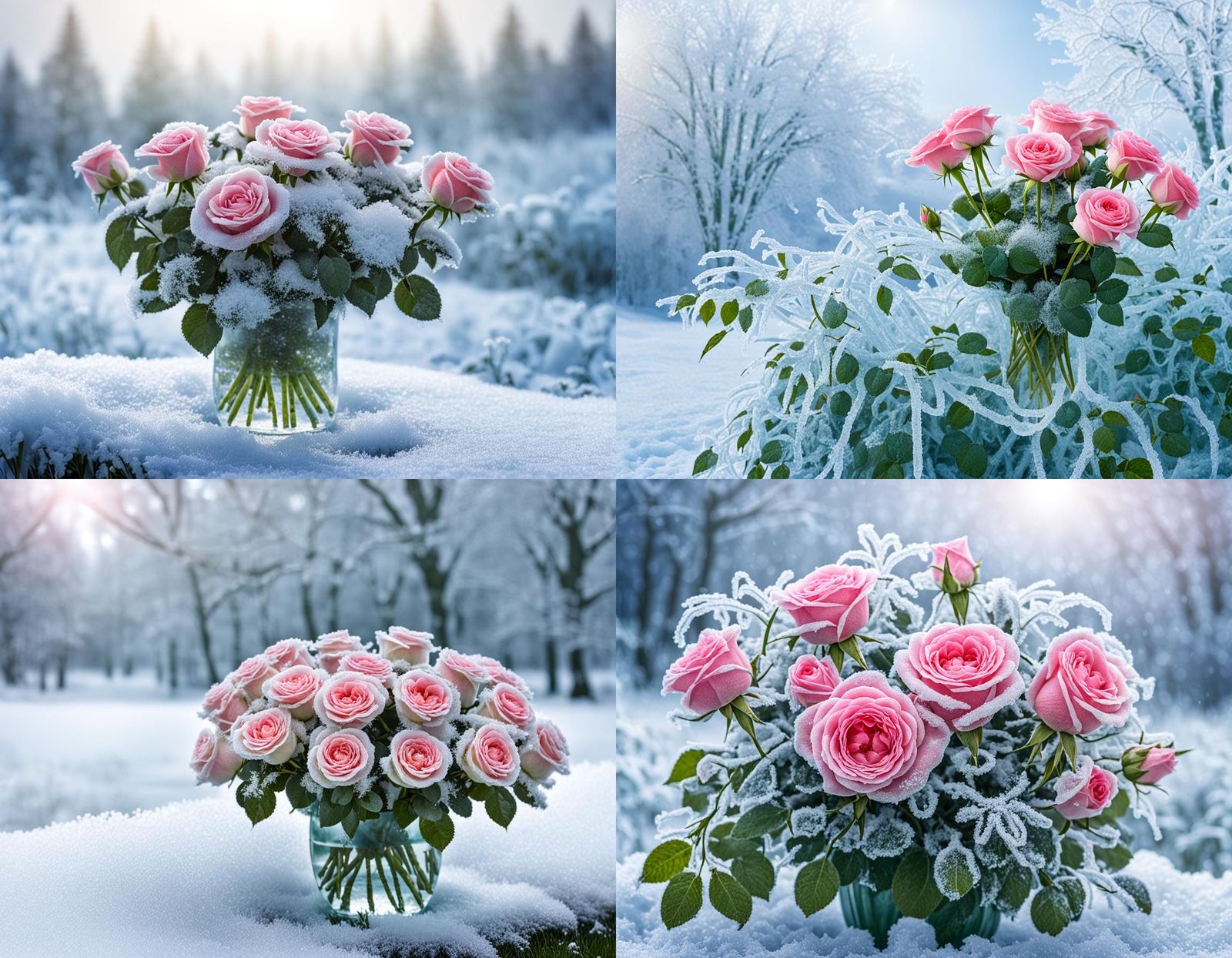 Roses in Frost: A Glimpse of Spring