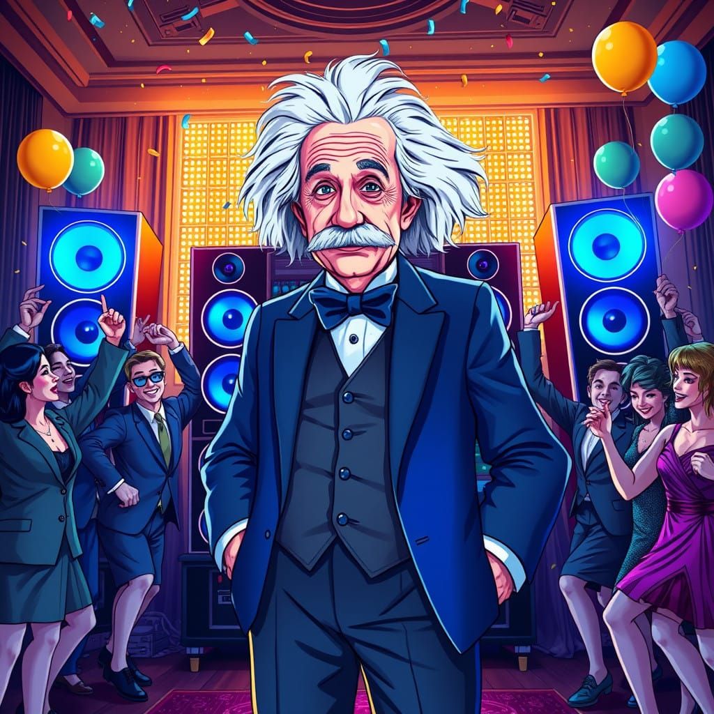 Einstein's Futuristic EDM House Party