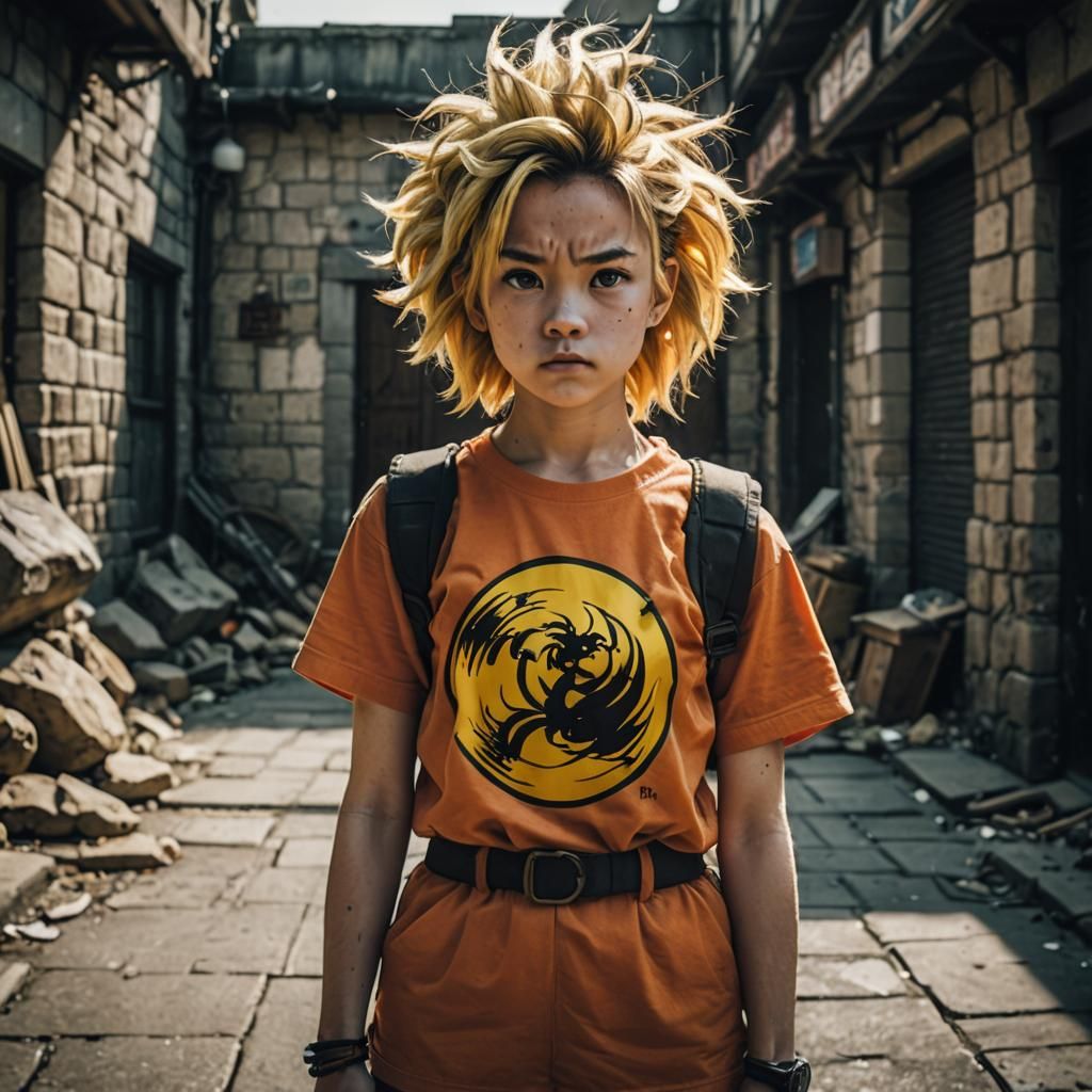 Girl as Super Saiyan: Cinematic Film Still