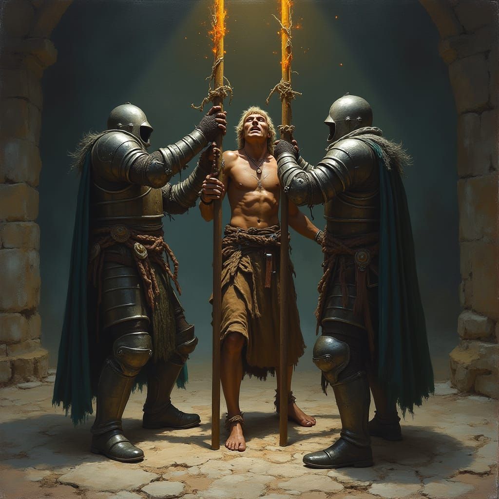 Defiant Figure Rescued from Dungeon Torment in Dark Fantasy ...