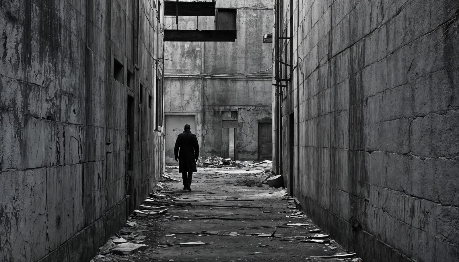 Monochrome Back Alley: Haunting and Forgotten Scene