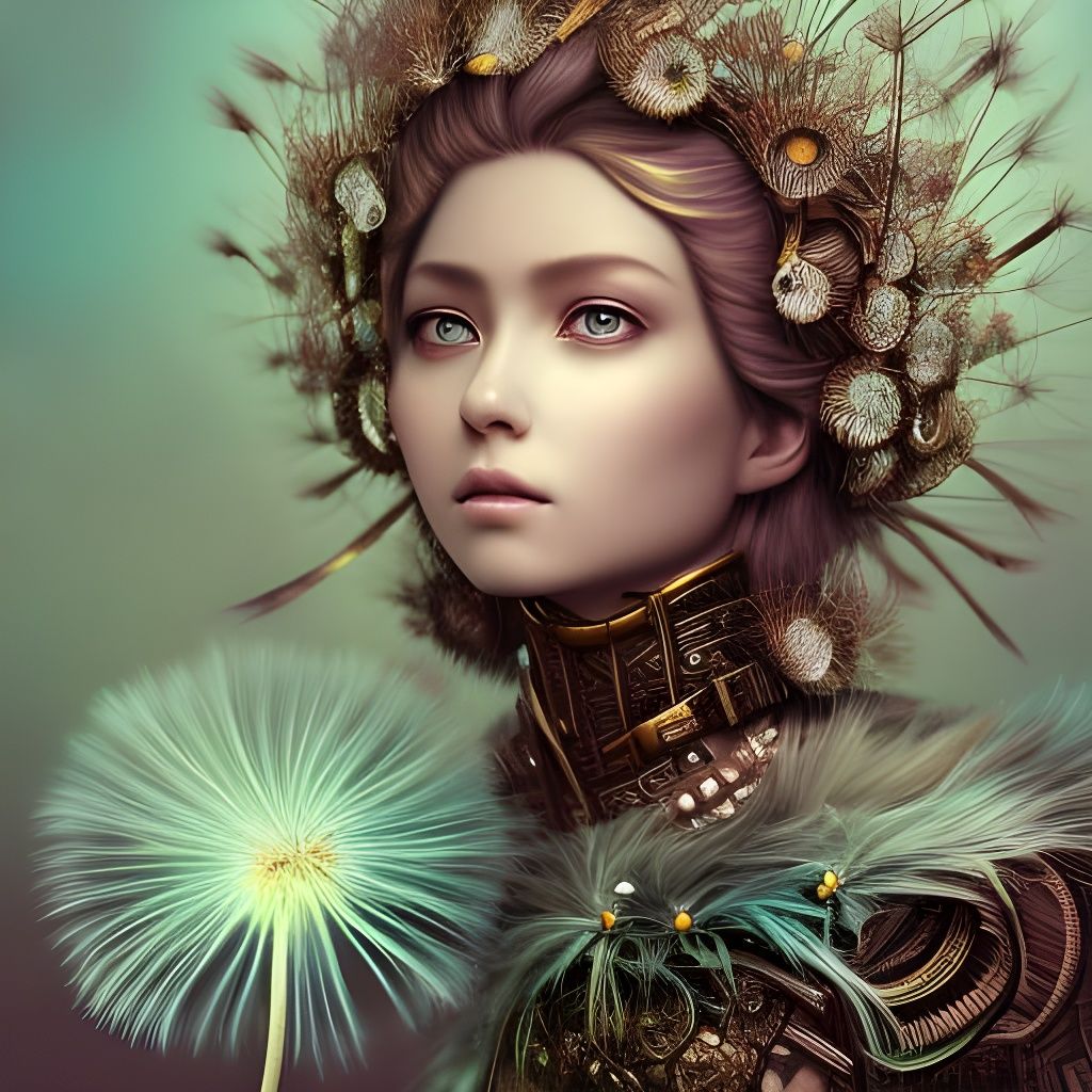 Dandelion Portrait in Detailed Fantasy Style