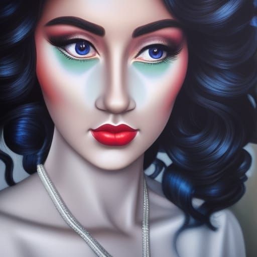 Beautiful Woman Portrait in Photorealistic Academic Art