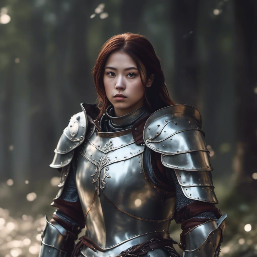 Brave Knight in Armor: Hyperrealistic Matte Painting