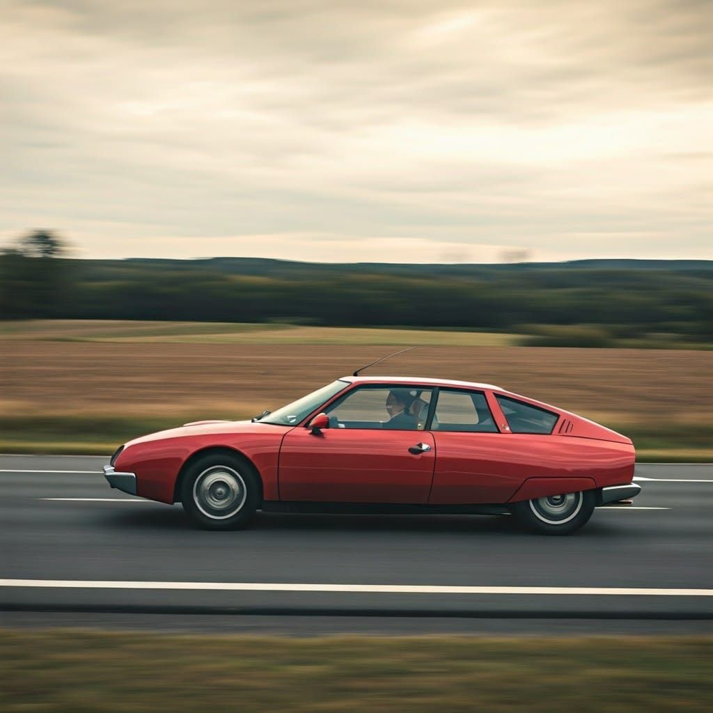 Red Citroën CX Zagato Concept on French Motorway