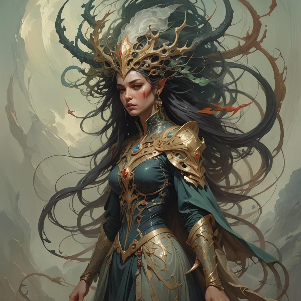 Ethereal Woman Portrait in Fantasy Art Style