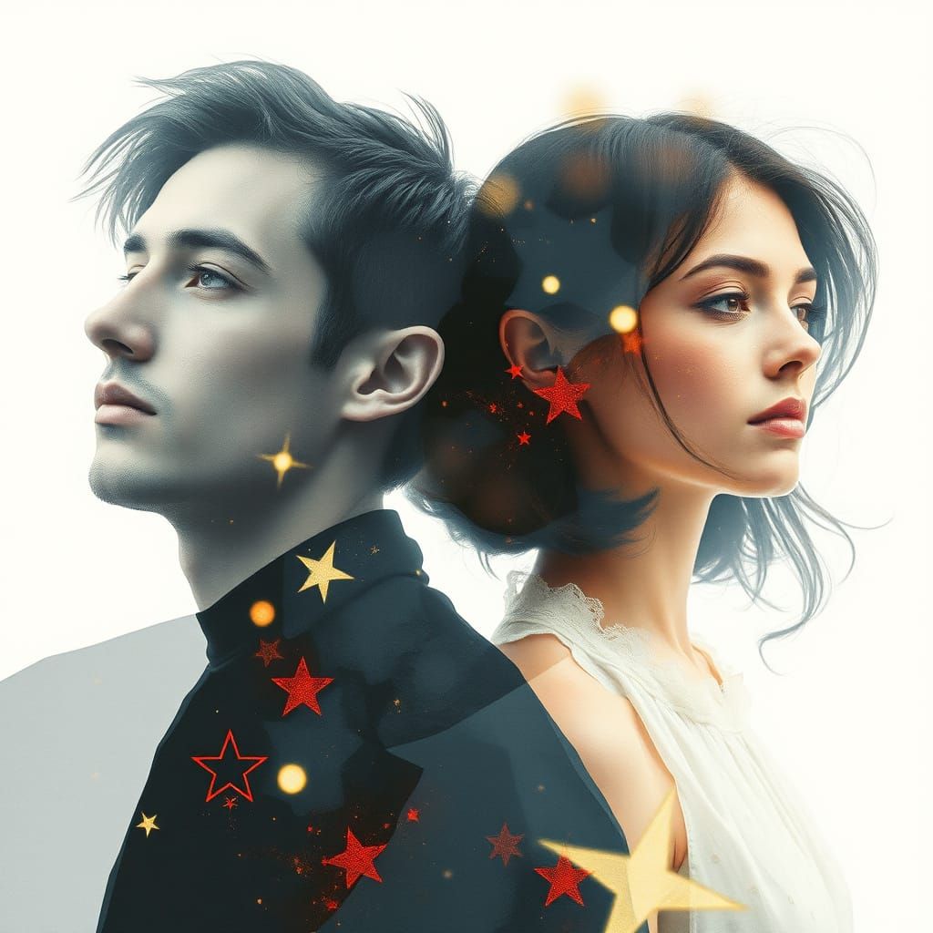 Ethereal Double Exposure Abstract Portrait