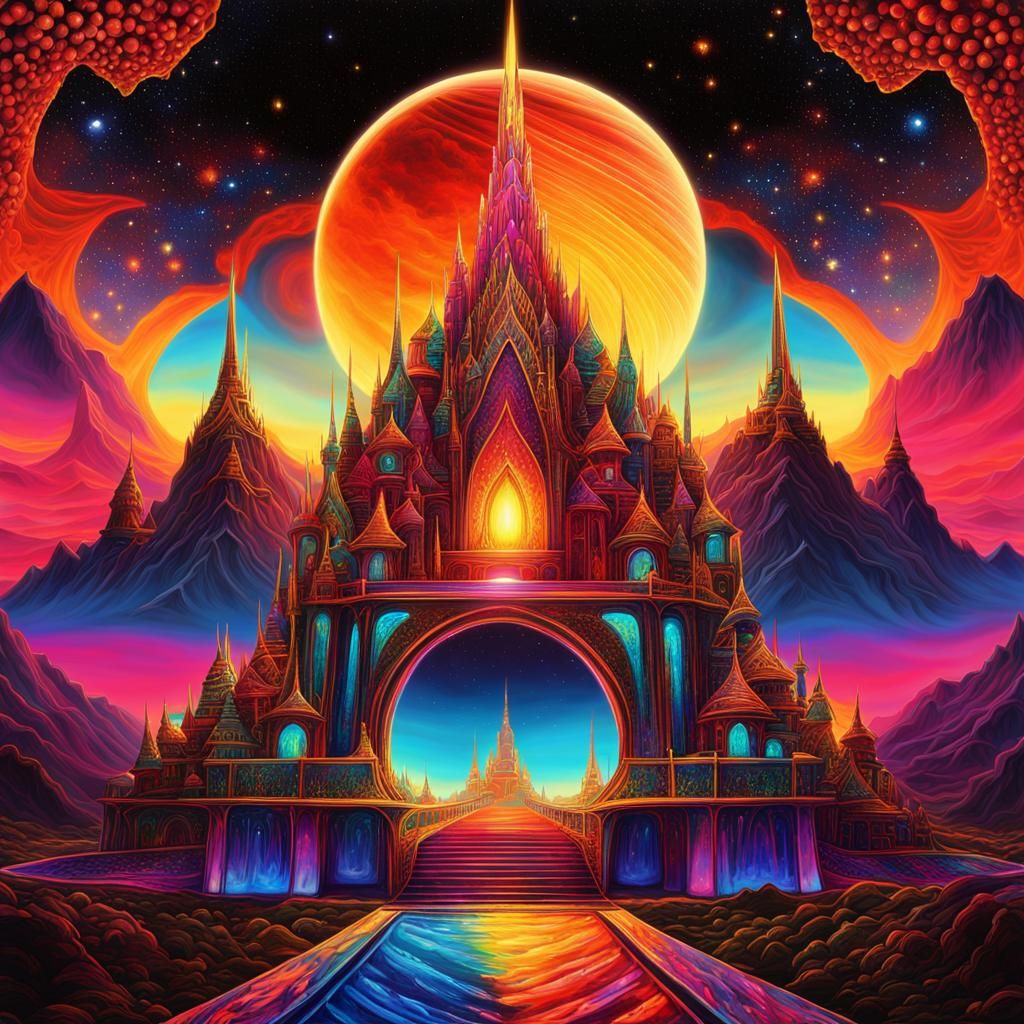 Glass Castle Temple in Cosmic Landscape