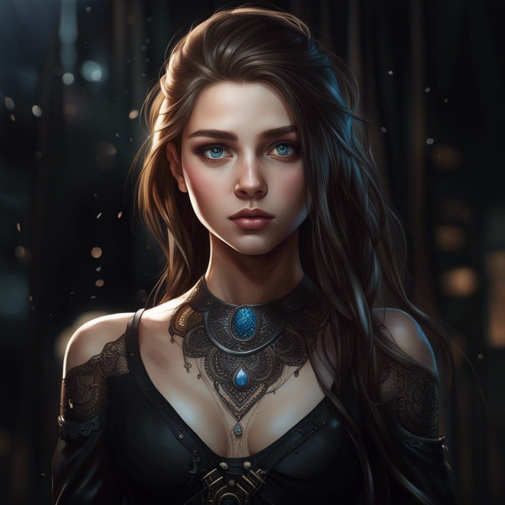 Hyperrealistic Portrait of a Girl with Heterochromia