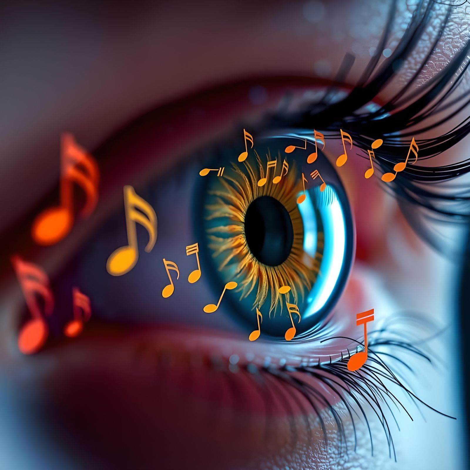Visible Sound Waves Reflected in Eye: Synesthesia