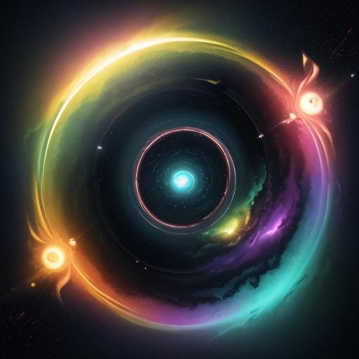 Astronauts Race Spaceships Through Wormhole: Digital Art