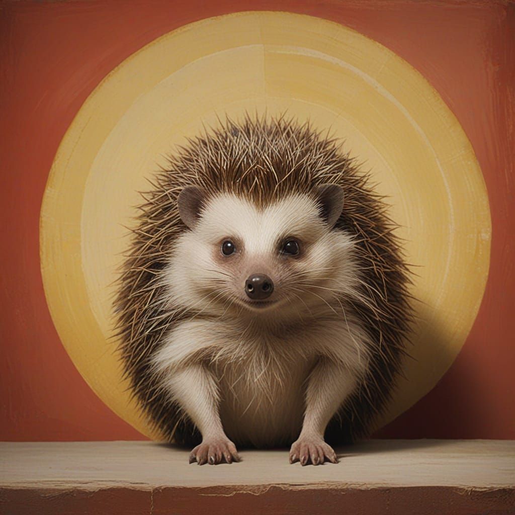 Emotional Hedgehog Finds Inner Peace in Abstract Style