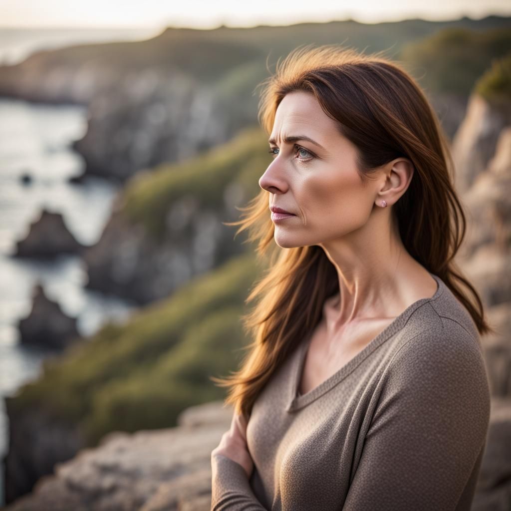 Woman on Cliff: Professional Photography Portrait