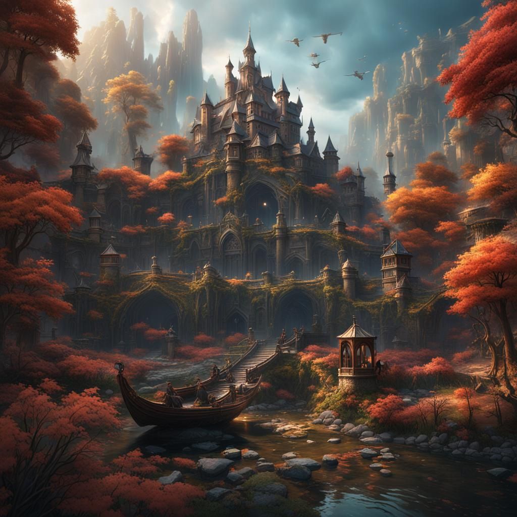 Detailed Matte Painting with Deep Color in 8K