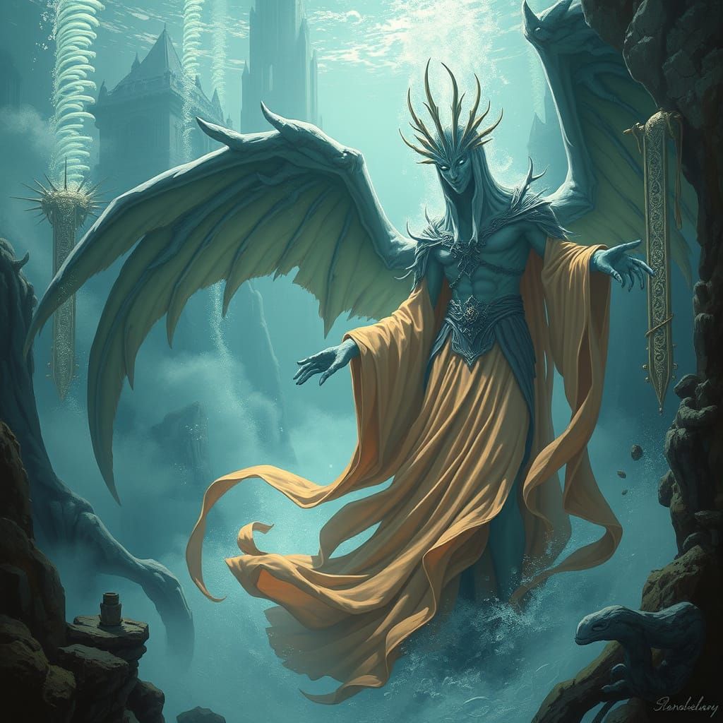 Majestic Water Elemental in Underwater Kingdom