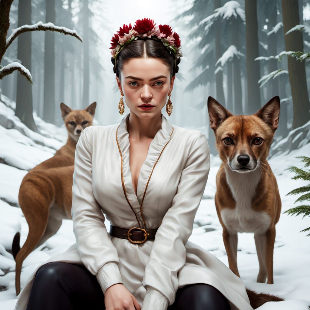 Frida Kahlo-Inspired Fantasy Art with Soft Brushstrokes and ...