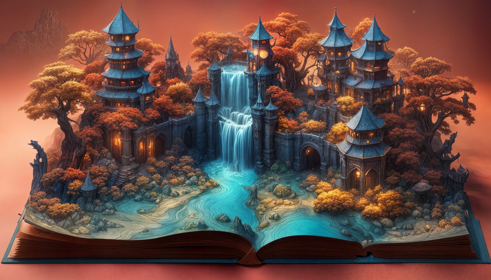 Fantastical Pop-Up Book Concept Art in Deep Color