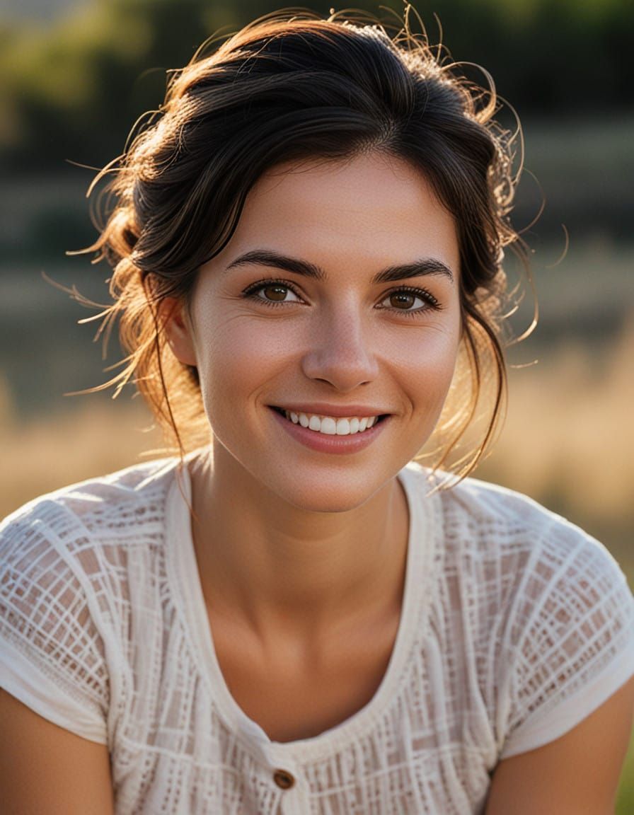 Elegant Italian Woman in Traditional Attire, Captured in Gol...