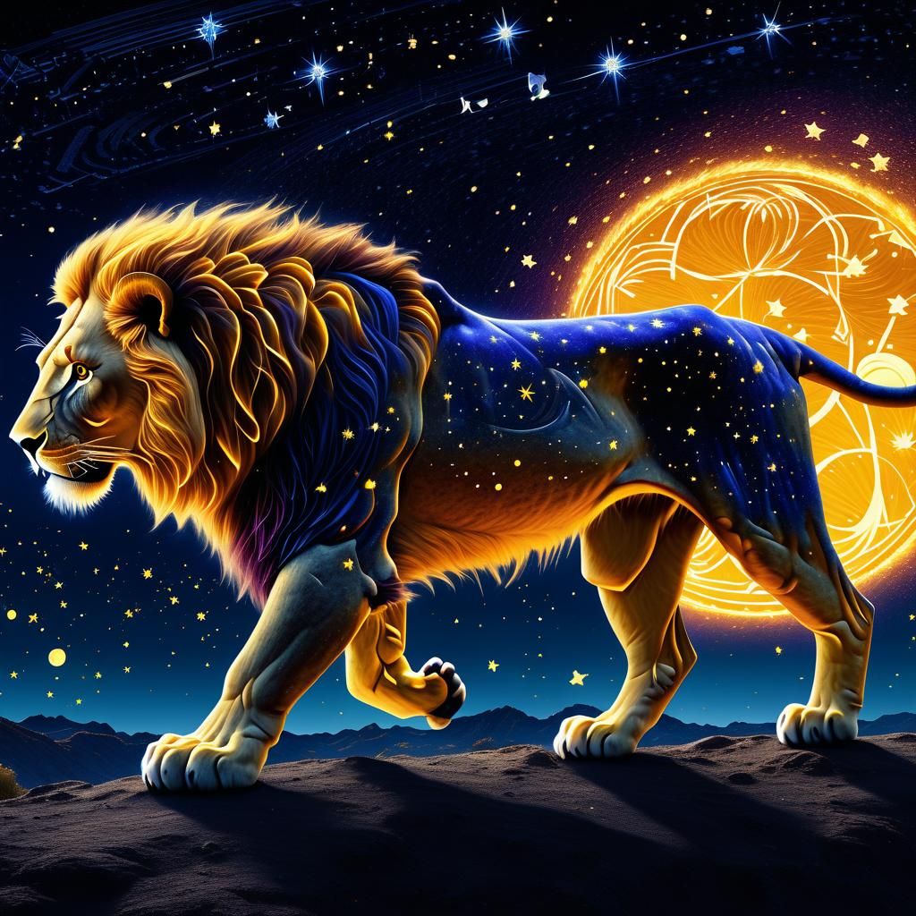 Leo Constellation Runs Across Starry Night Sky