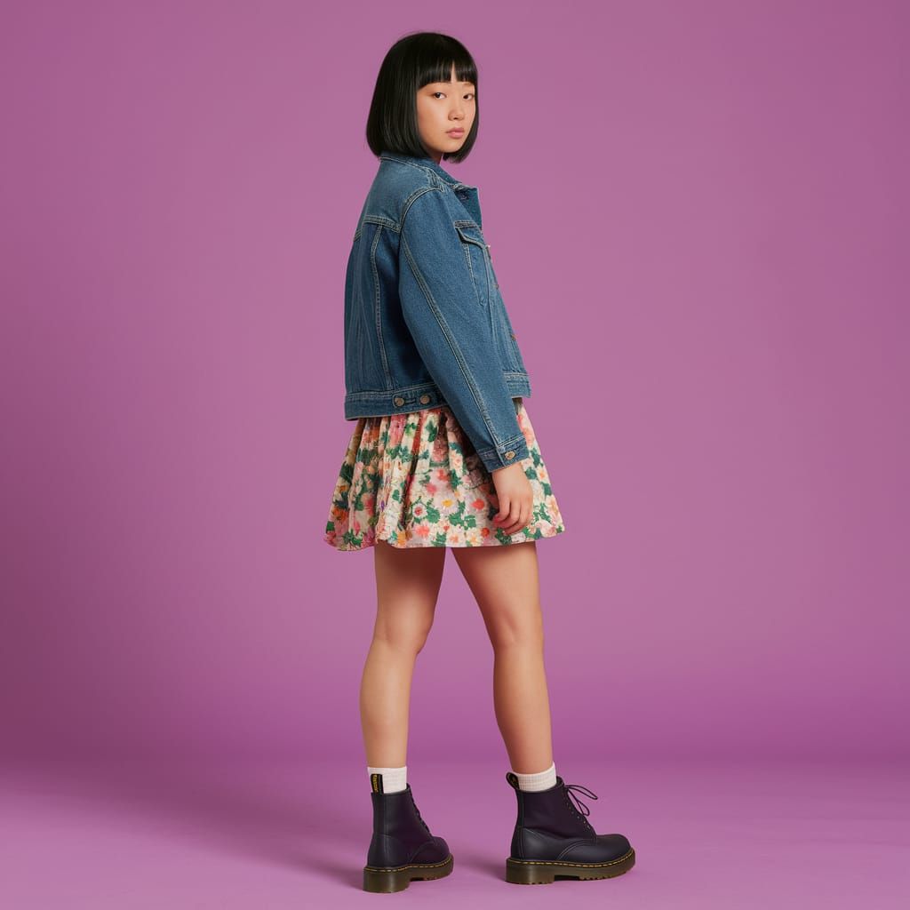 90s Fashion Portrait of Asian Woman