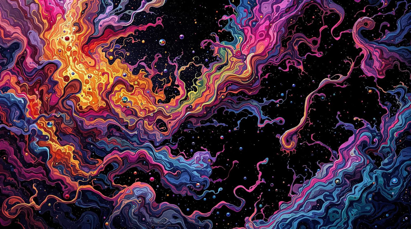 Ethereal, Dreamlike Odyssey in Swirling Organic Abstraction