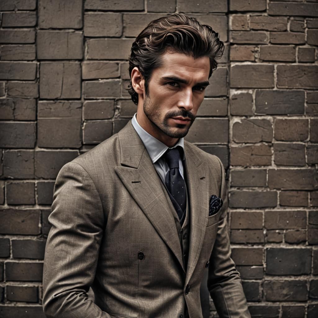 Hyperrealistic Portrait of Handsome British Gigolo