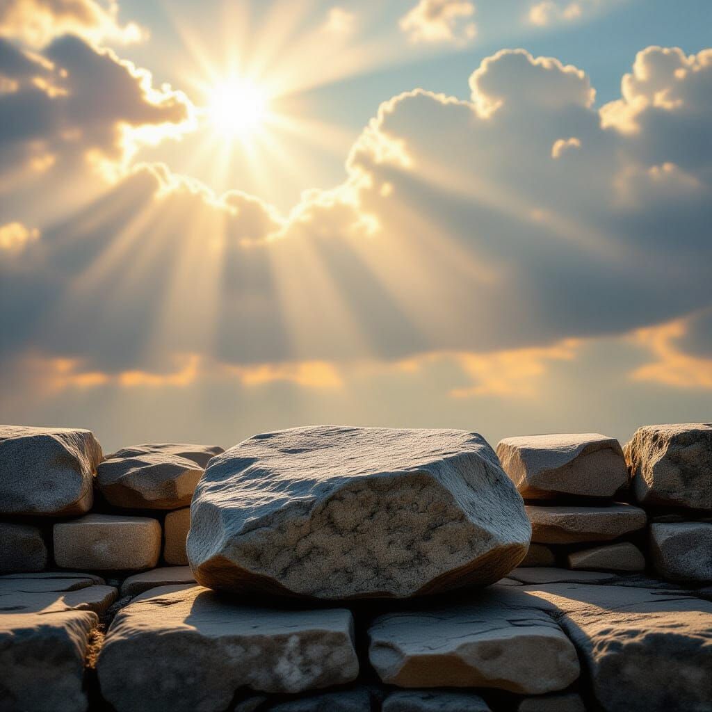 Cornerstone Foundation in Heavenly Sunlight