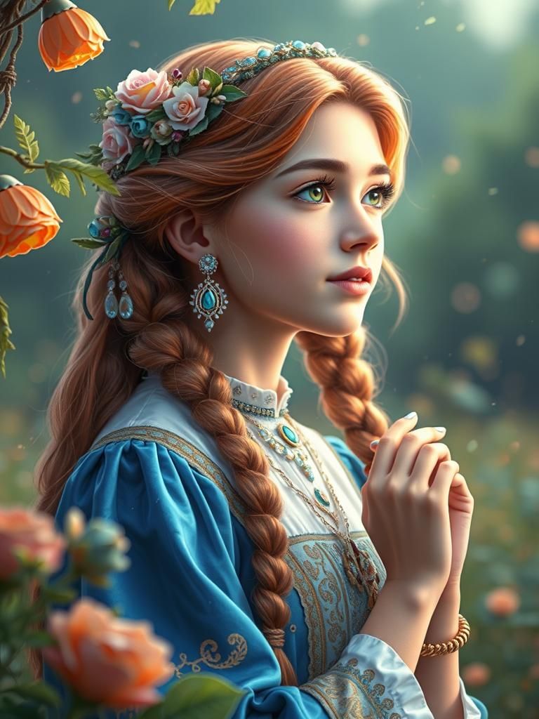 Photorealistic Portrait of a Young Woman in Studio Lighting