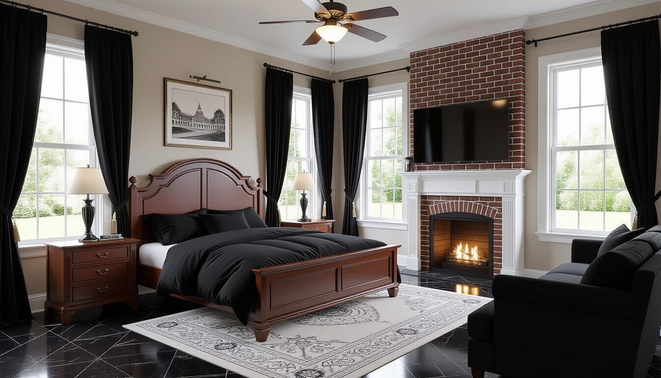 Luxurious Victorian Bedroom with Maple Furniture