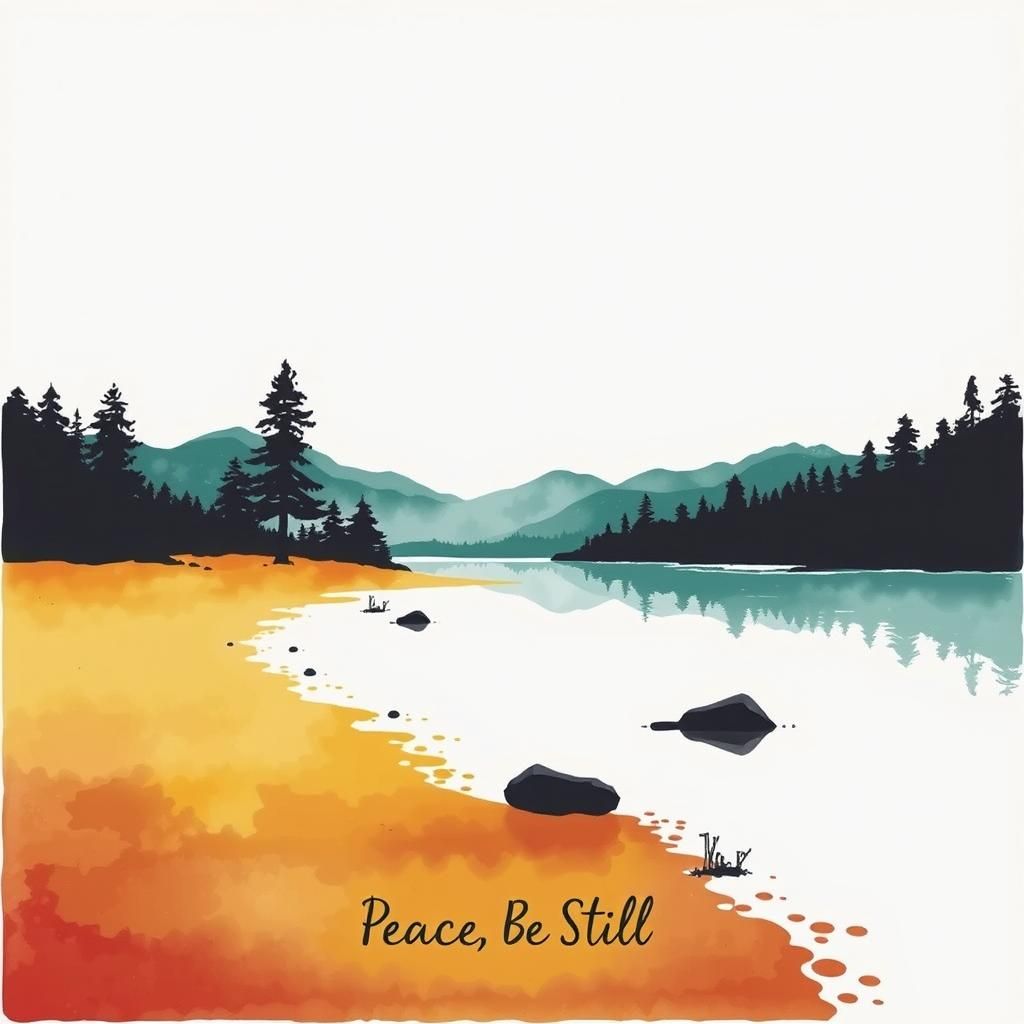 Minimalist Poster of Peaceful Nature Scene