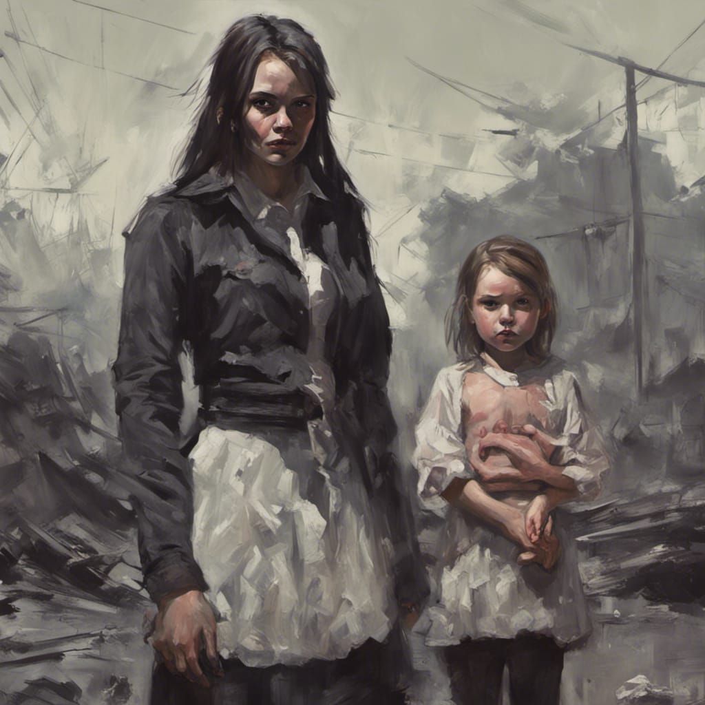 Sinister Portrait of a Girl in Dark Fantasy Style