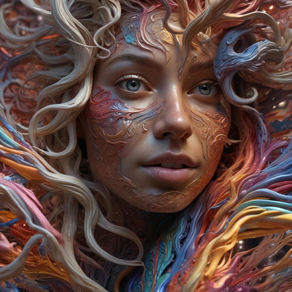 Elemental Embodiment in Hyperrealistic Digital Art