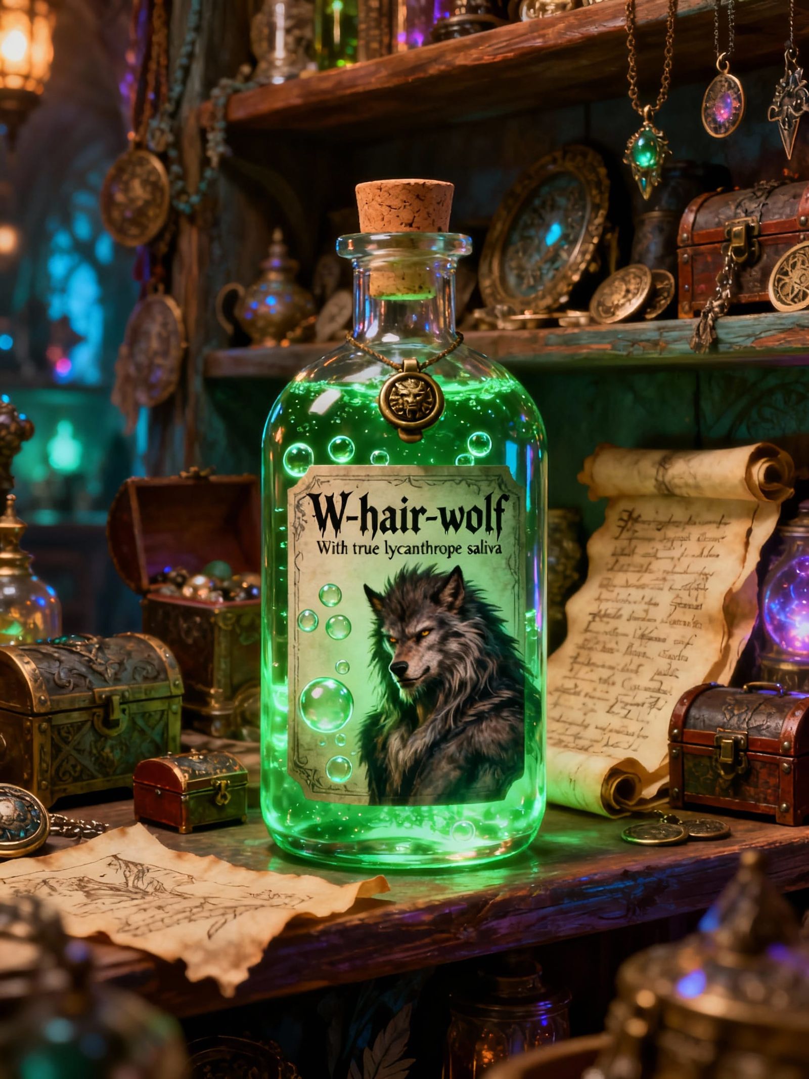 Fantasy Shampoo Bottle 'W-hair-wolf' in Ancient Shop