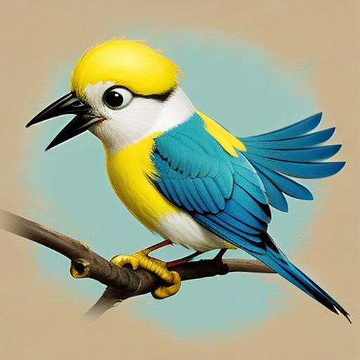 Tweety Bird: AI Generated Simple Character Art