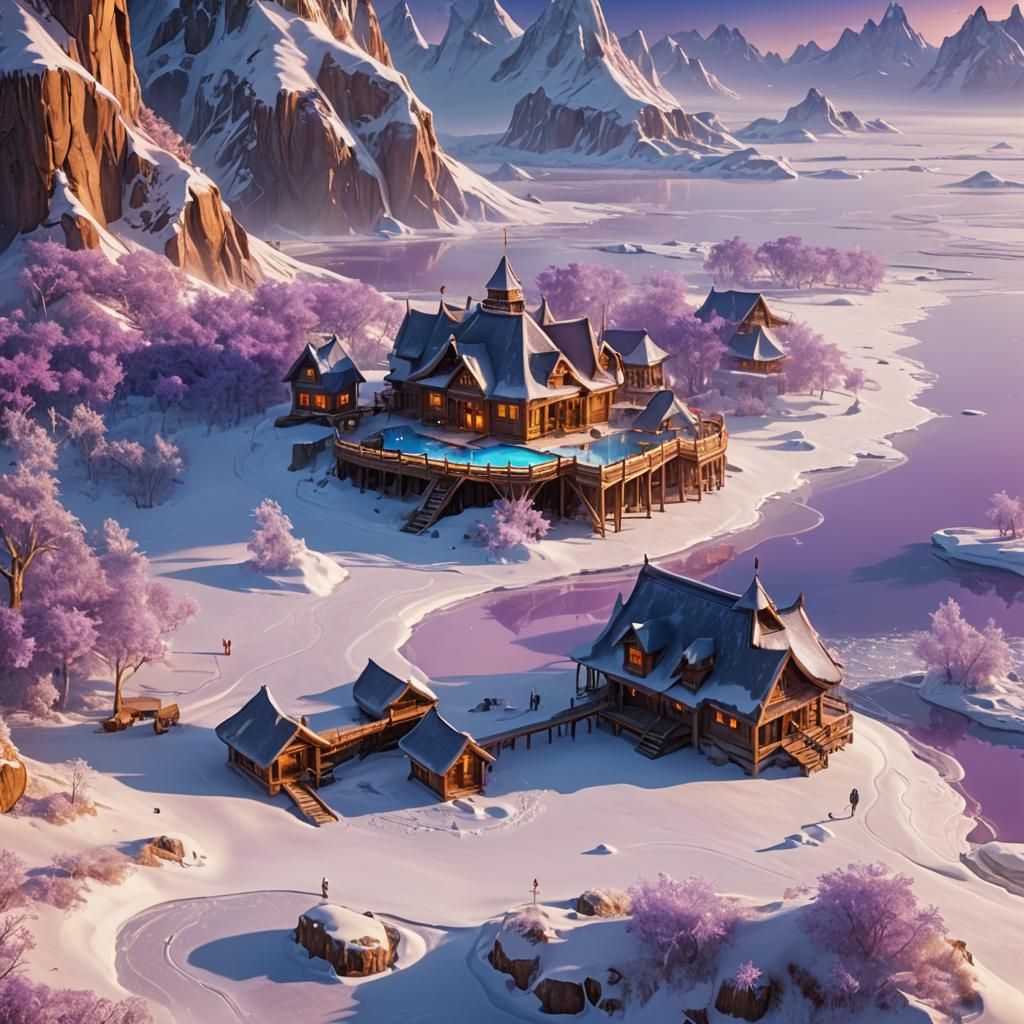 Honey Moon Ice Lands Beach Resorts Concept Art