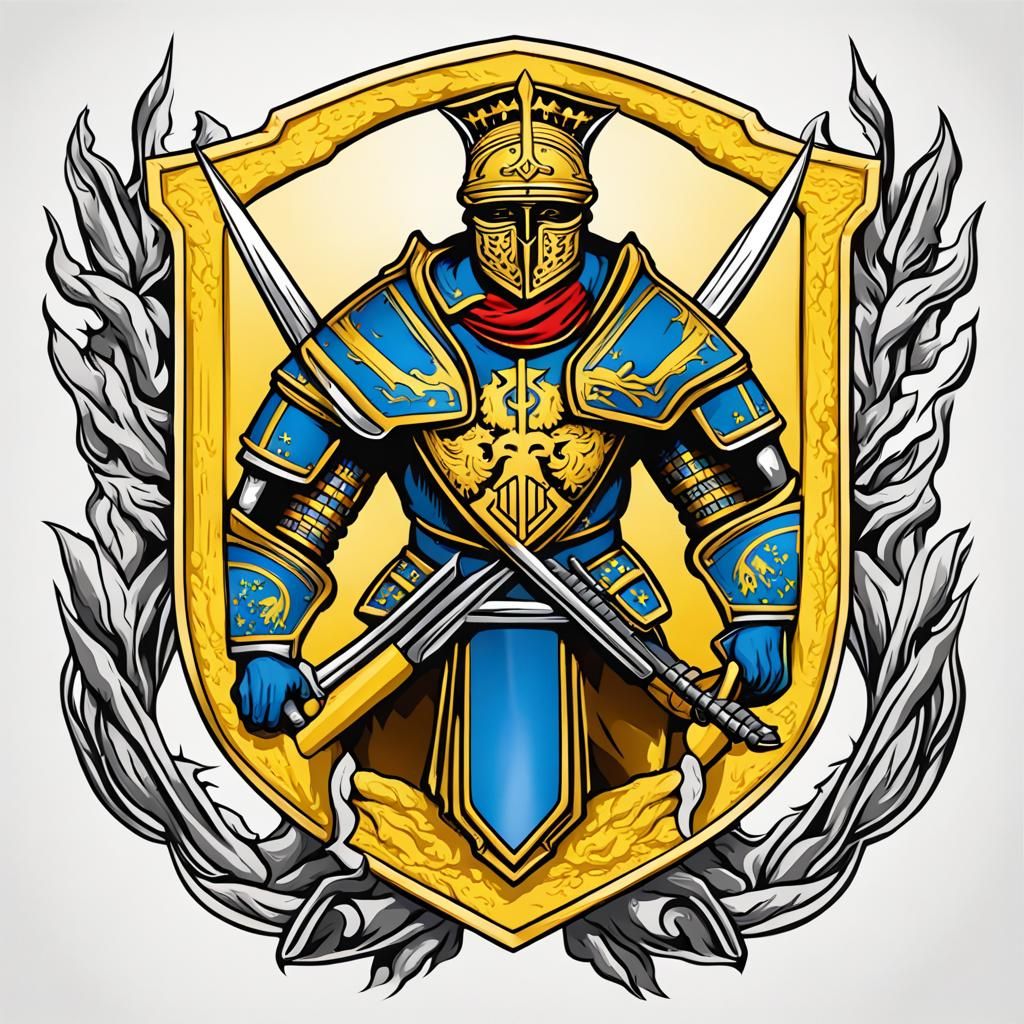 Ukrainian Warrior Coat of Arms Logo