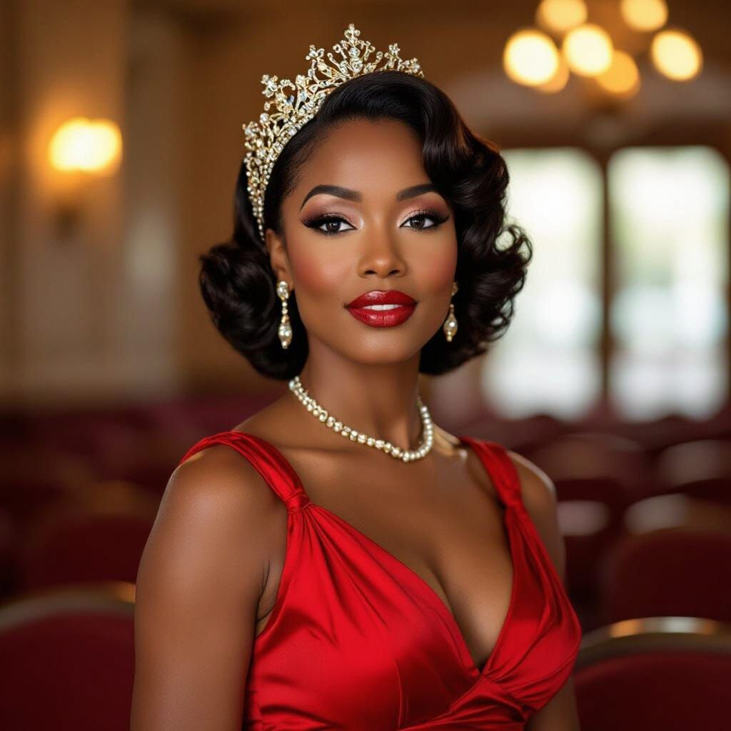 Glamorous 1940s Cinema Goddess Portrait