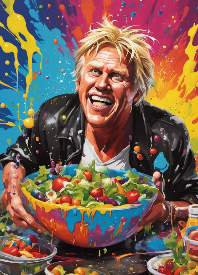 Gary Busey Party in Salad Bowl: Graffiti Art