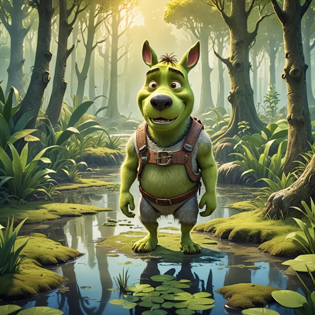 Shrek's Dog: Donkey in DreamWorks Cartoon Style