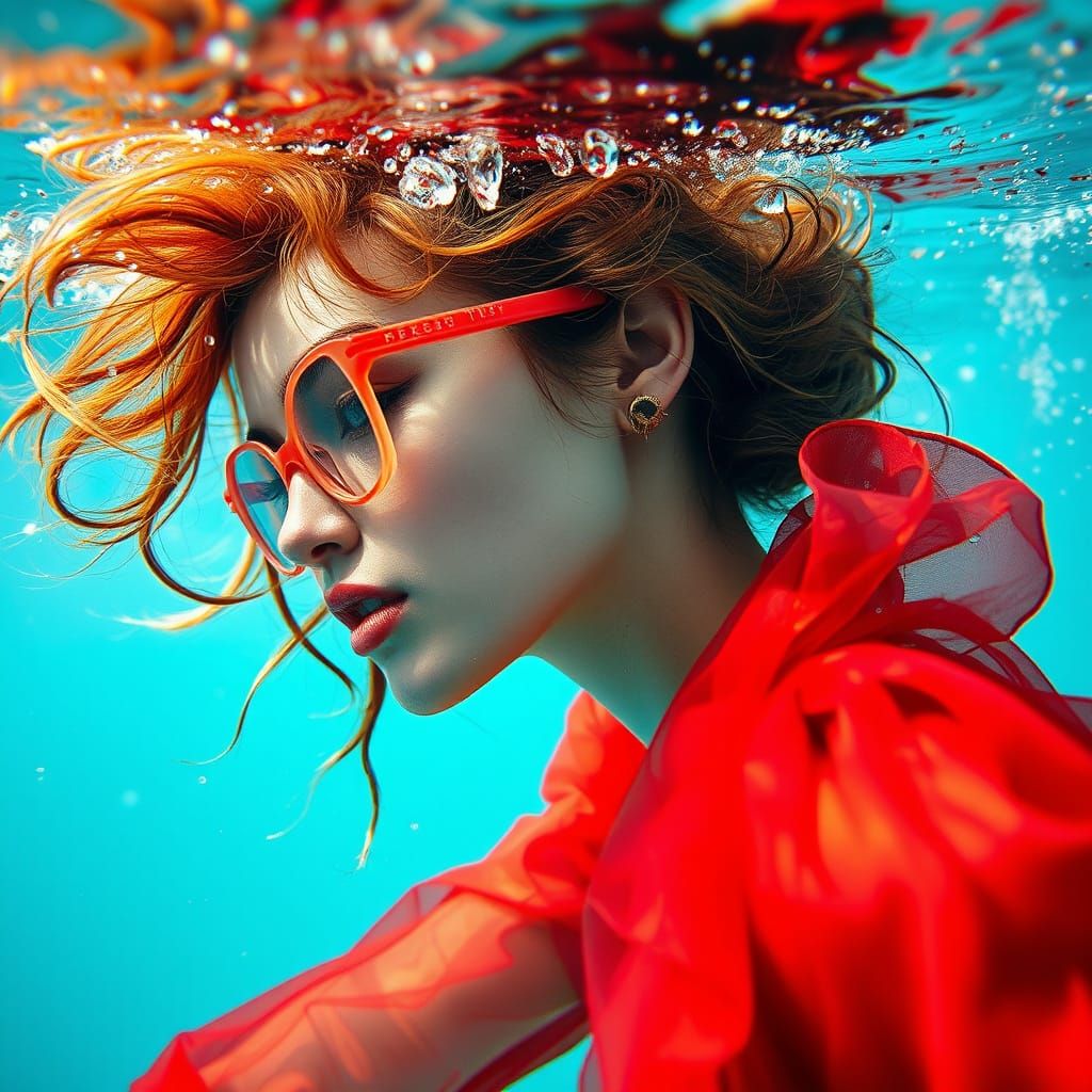 Underwater Fashion in Watercolor Style