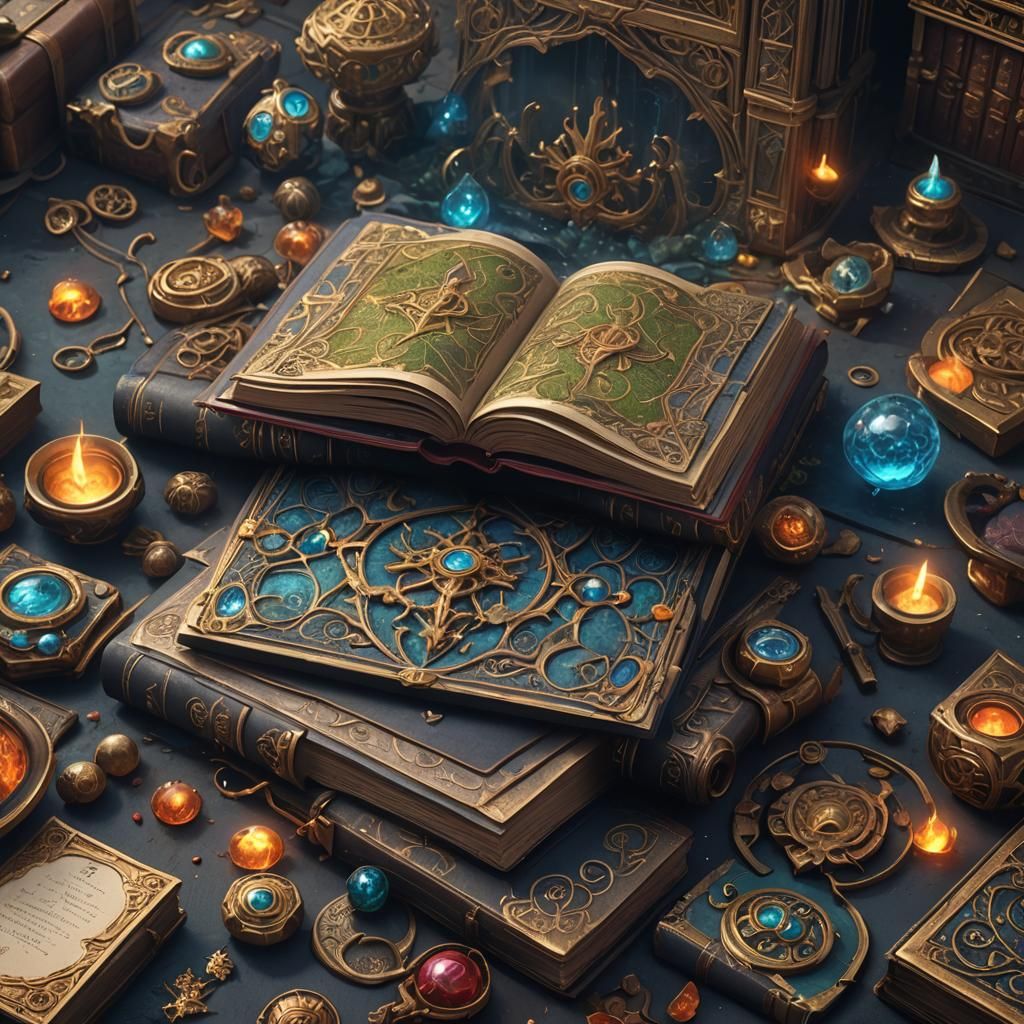 Fantastical Spellbook: Detailed Matte Painting