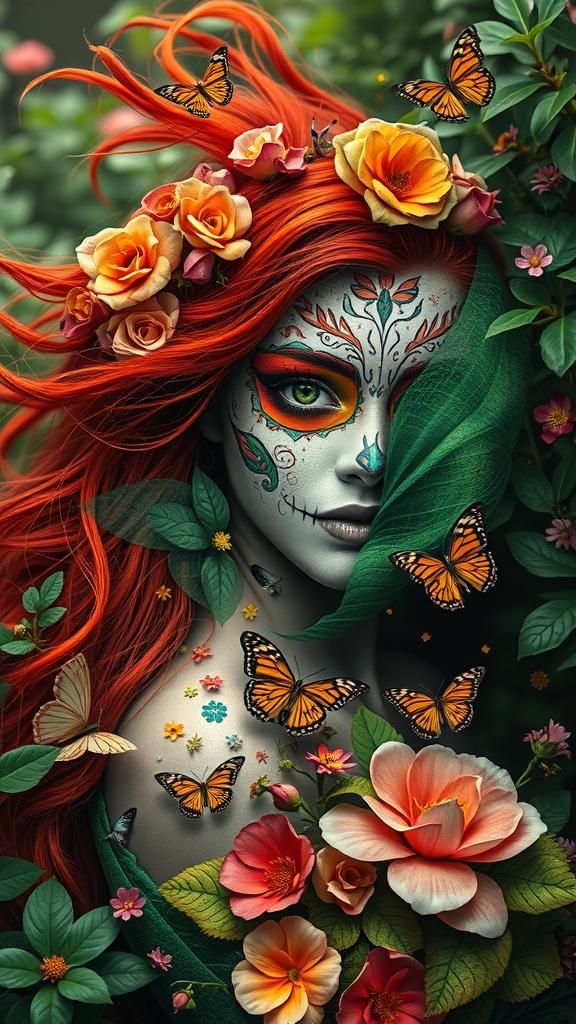 Spirit Woman in Día de los Muertos Dreamscape