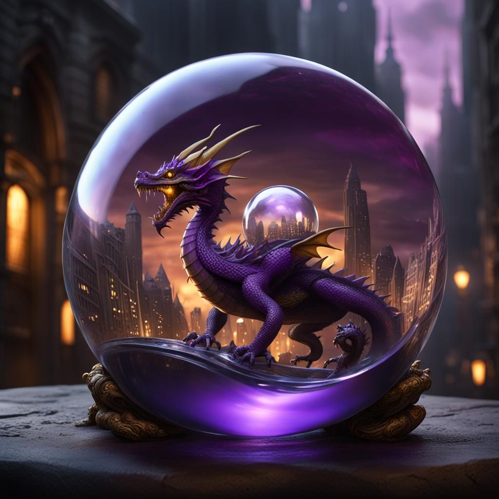 Dragon Claw Holding City in Glass Ball