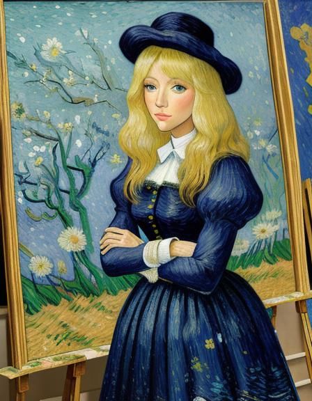 Heather Locklear. painting by Vincent van Gogh