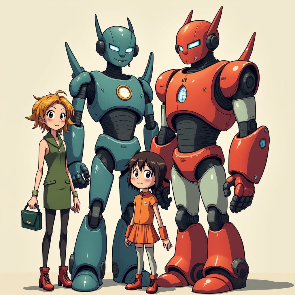 Anime Robot Family Inspired by My Hero Academia