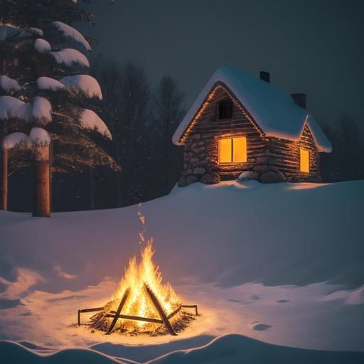 Cozy Fantasy Igloo Interior: Cinematic Film Still