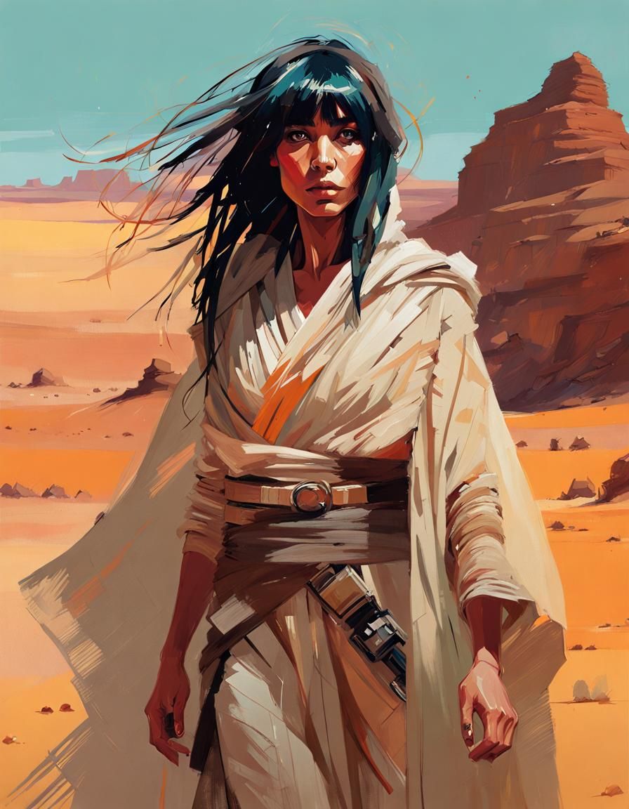 Loreen as Jedi Master in Tatooine Desert